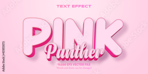 Strong text with a pinky and creamy touch, aesthetic editable text effect : Pink Panther