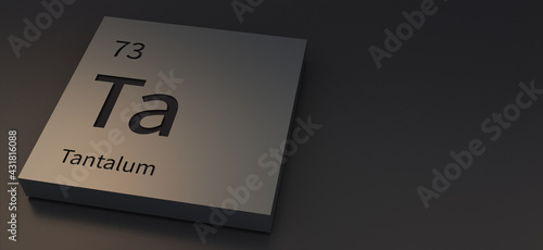 tantalum-elements on periodic table 3d illustration.