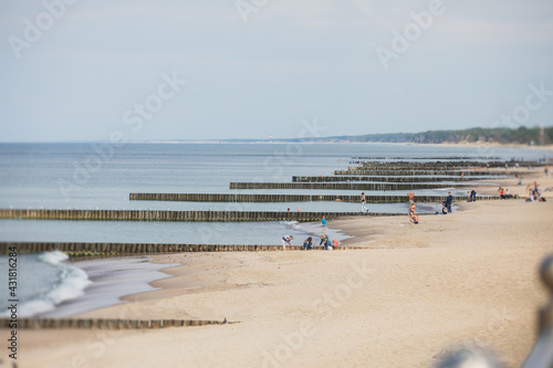 Street view of a Zelenogradsk, former Cranz, coastal resort, Zelenogradsky District, Kaliningrad Oblast, Russia, Sambian coastline, near Curonian Spit on the Baltic Sea photo