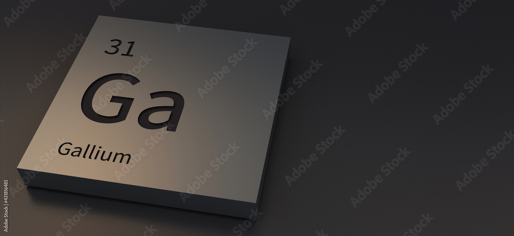 gallium-elements on periodic table 3d illustration. gallium-elements on periodic table 3d illustration.