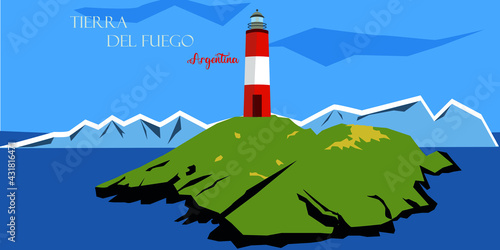 Illustration of the Province of Tierra del Fuego, Argentina, with its name in Spanish.