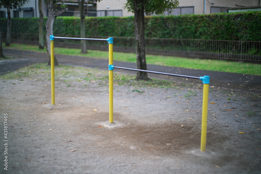 Tokyo,Japan-May 5, 2021: Isolated high bars in a park
Tokyo,Japan-May 5, 2021: Isolated high bars in a park