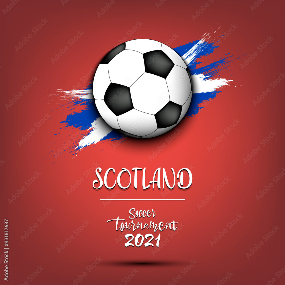 Soccer ball on the flag of Scotland Soccer ball on the flag of Scotland