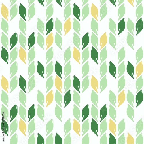 Seamless vector pattern of color leaves on a white background