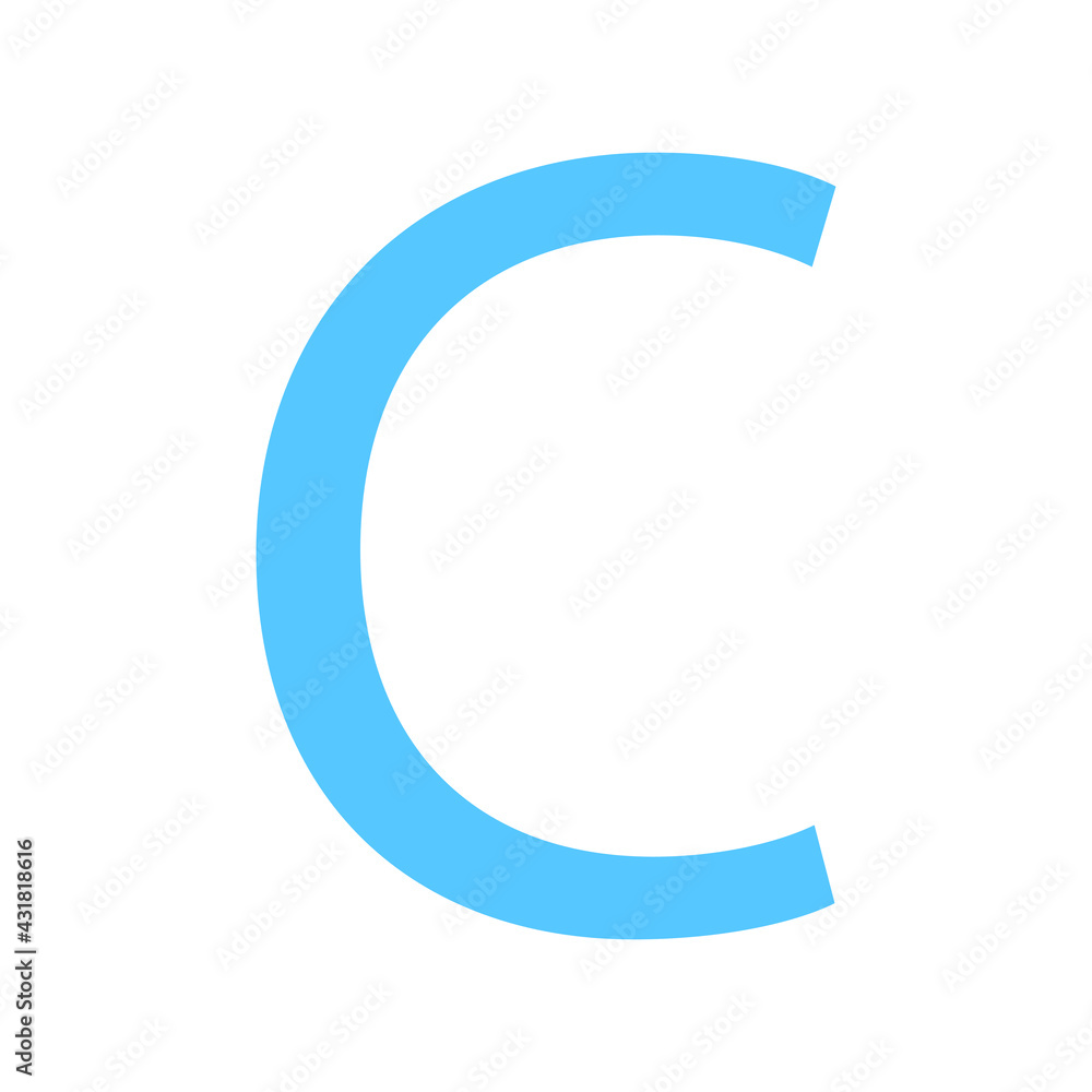 LETTER C SIMPLE CLIP ART VECTOR ILLUSTRATION LETTER C SIMPLE CLIP ART VECTOR ILLUSTRATION