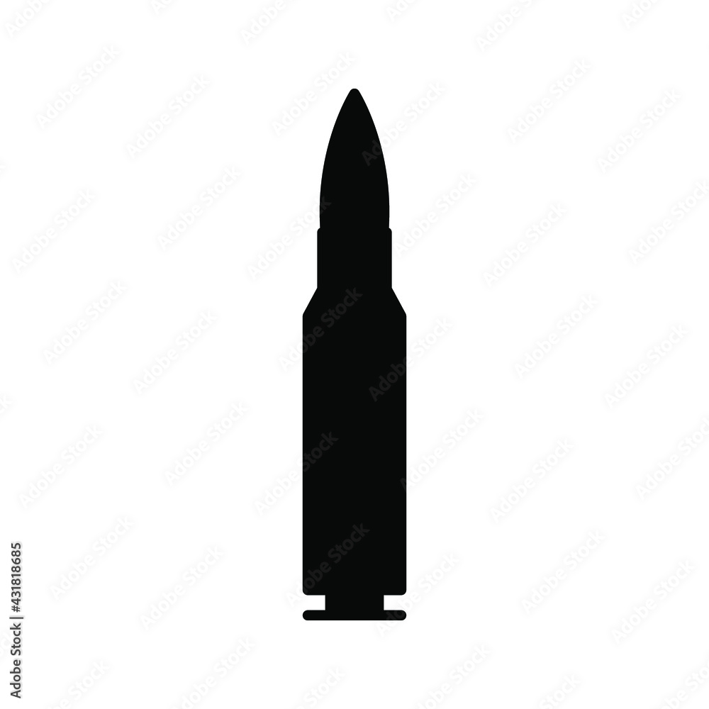 bullet icon. Weapon ammo sign. vector illustration color editable on white background