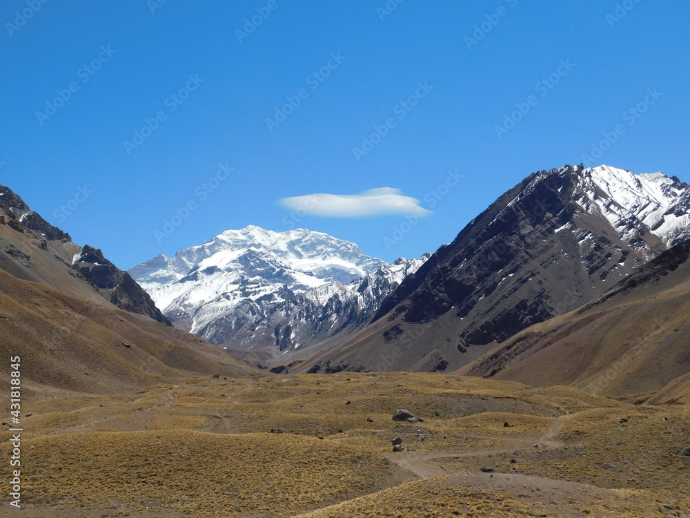 Aconcagua with clouds.