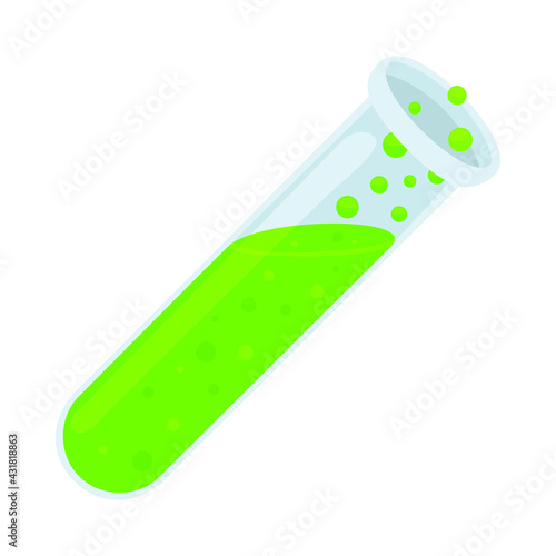 Test Tube Sign Emoji Icon Illustration. Reserach Laboratory Vector Symbol Emoticon Design Clip Art Sign Comic Style.
