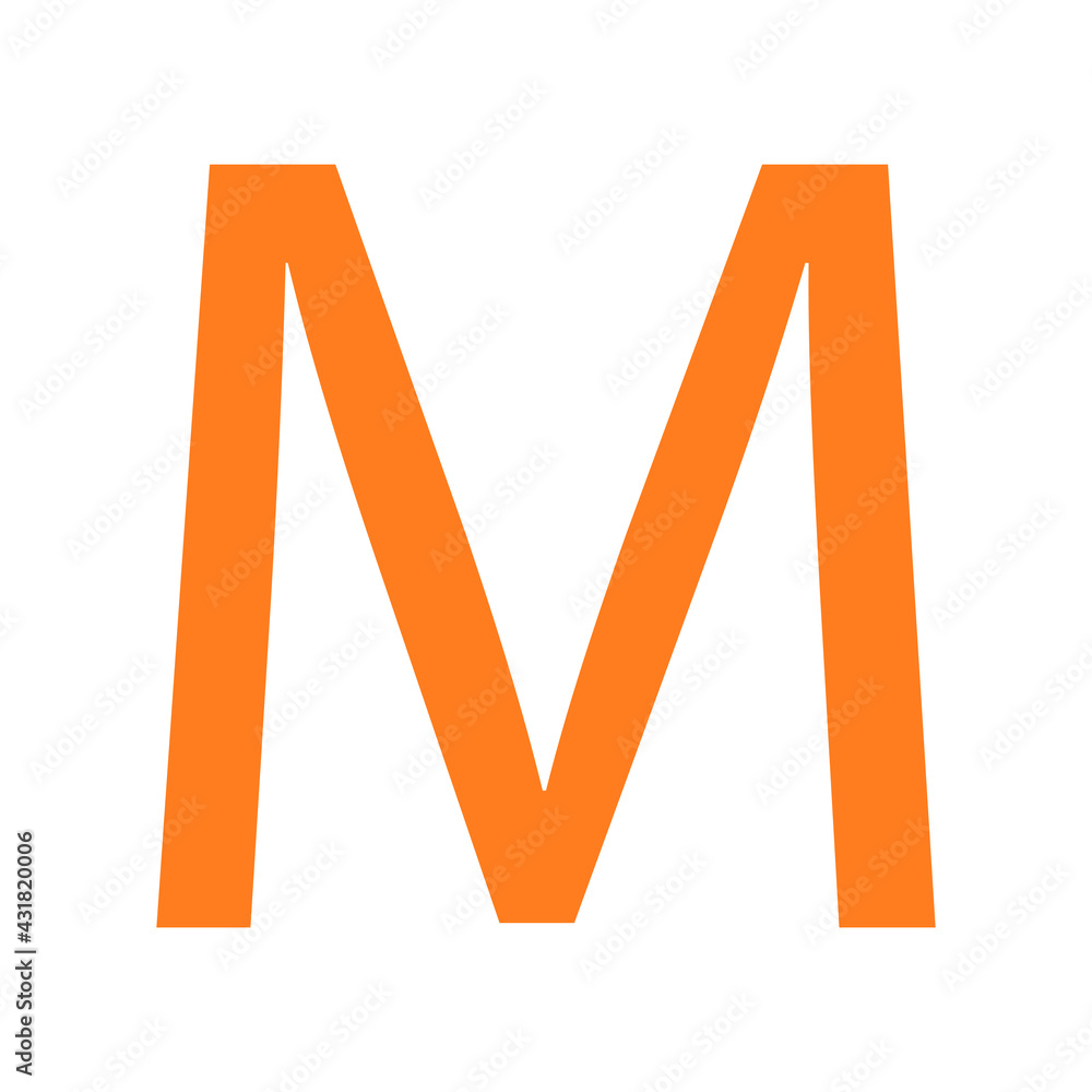 LETTER M SIMPLE CLIP ART VECTOR ILLUSTRATION LETTER M SIMPLE CLIP ART VECTOR ILLUSTRATION