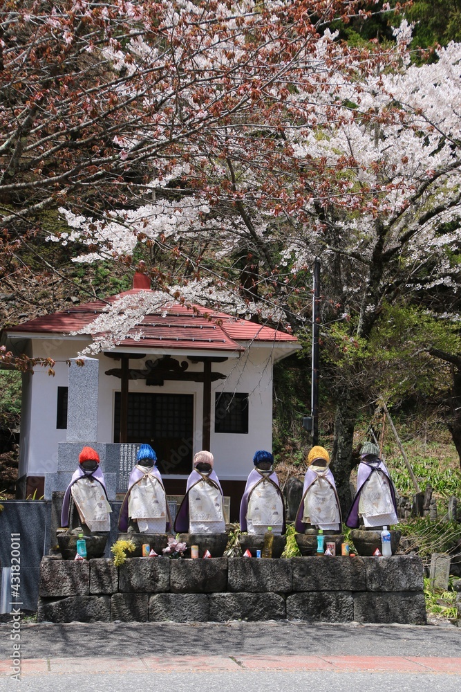 Obraz premium 檜枝岐の六地蔵(福島県・檜枝岐村)
