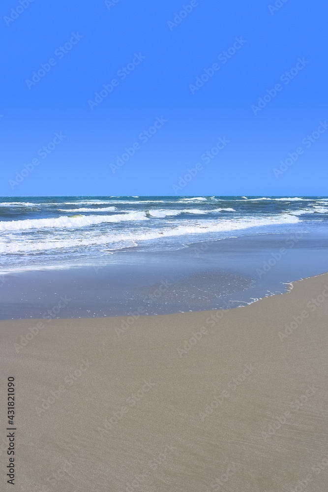 海 砂浜と波