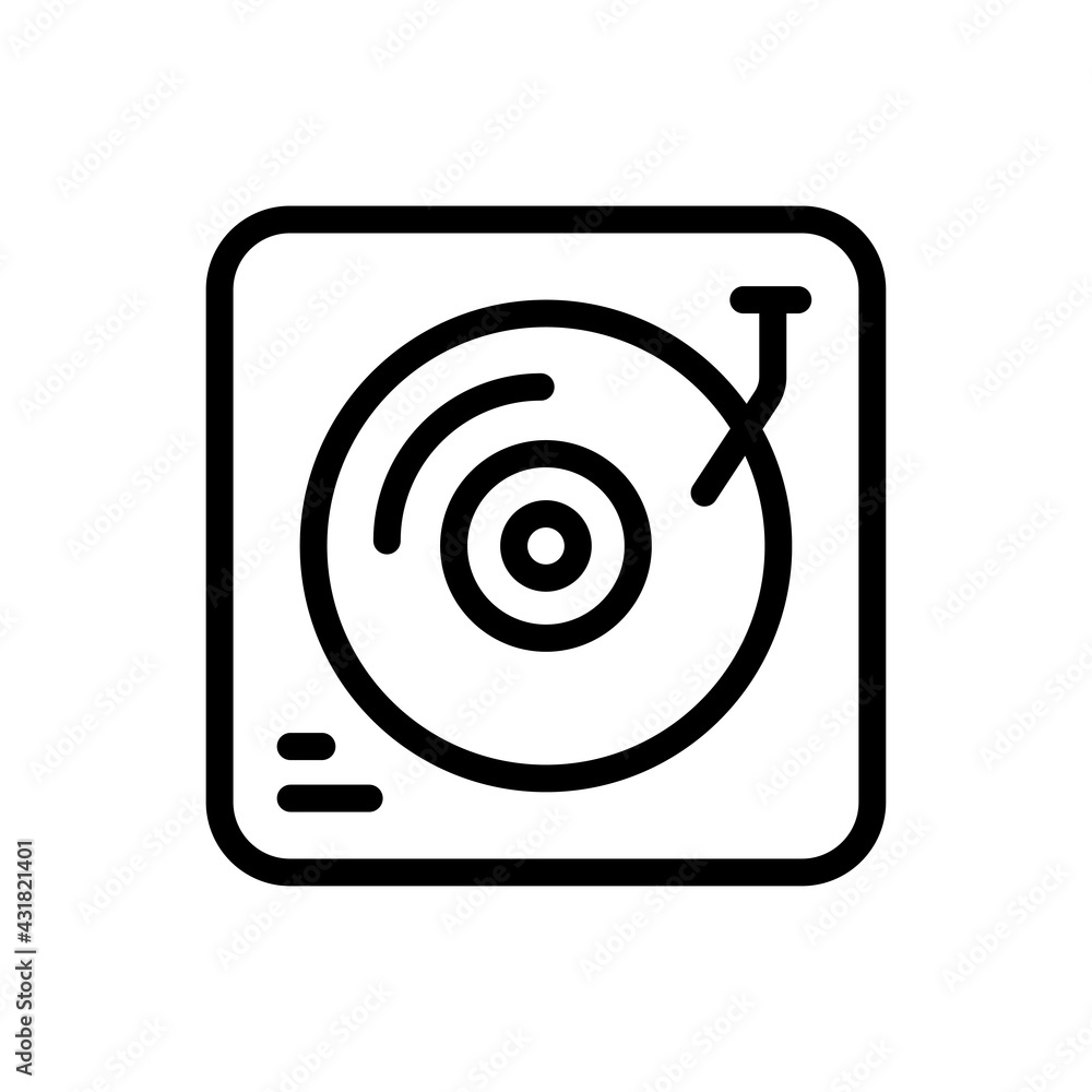 Vinyl Player Vector Outline Icon. Data Storage Symbol EPS 10 FIle Vinyl Player Vector Outline Icon. Data Storage Symbol EPS 10 FIle