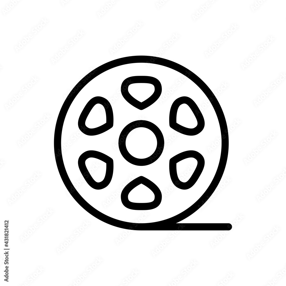Film Reel Vector Outline Icon. Data Storage Symbol EPS 10 FIle