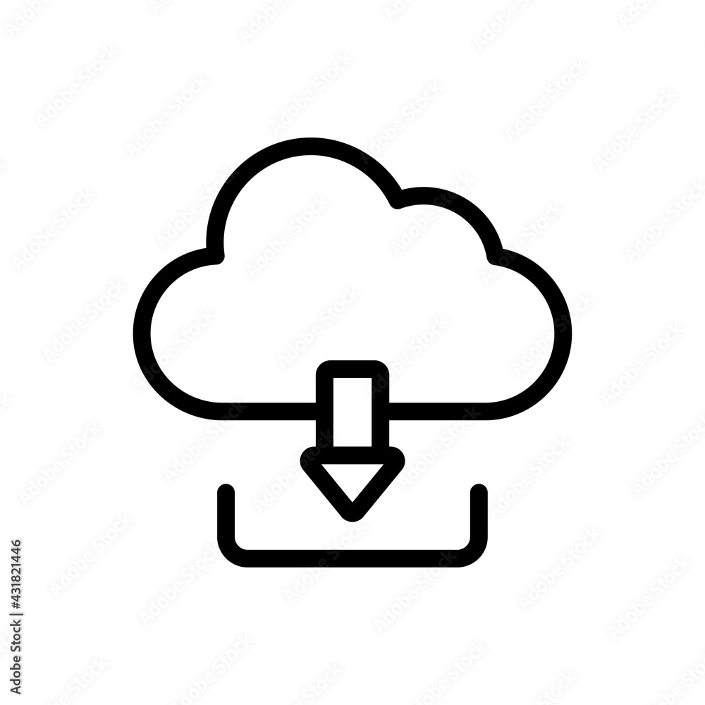 Downloading Vector Outline Icon. Data Storage Symbol EPS 10 FIle Downloading Vector Outline Icon. Data Storage Symbol EPS 10 FIle