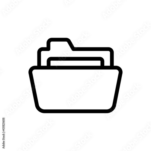 File Folders Vector Outline Icon. Data Storage Symbol EPS 10 FIle