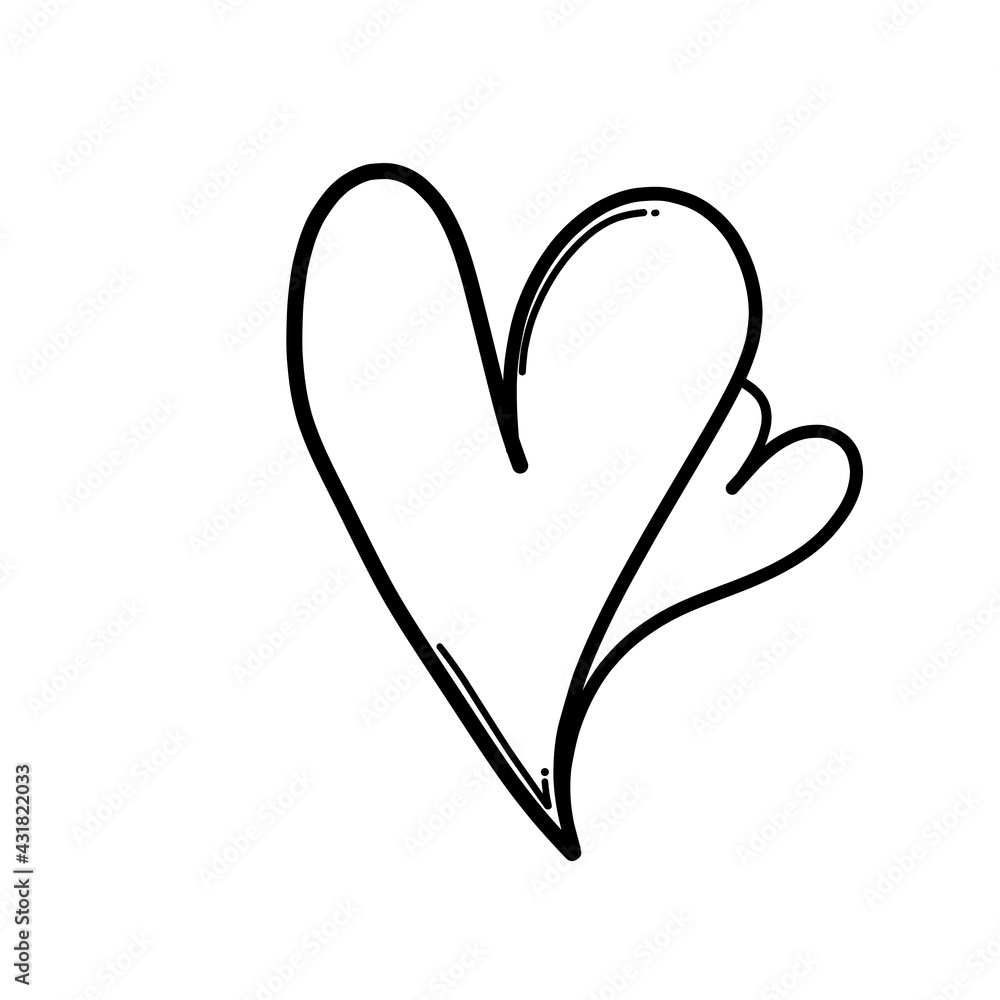 Heart Doodle vector icon. Drawing sketch illustration hand drawn cartoon line eps10 Heart Doodle vector icon. Drawing sketch illustration hand drawn cartoon line eps10