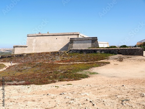 Historic fort named Forte do Pessegueiro in Porto covo at the Alentejo coast of Portugal