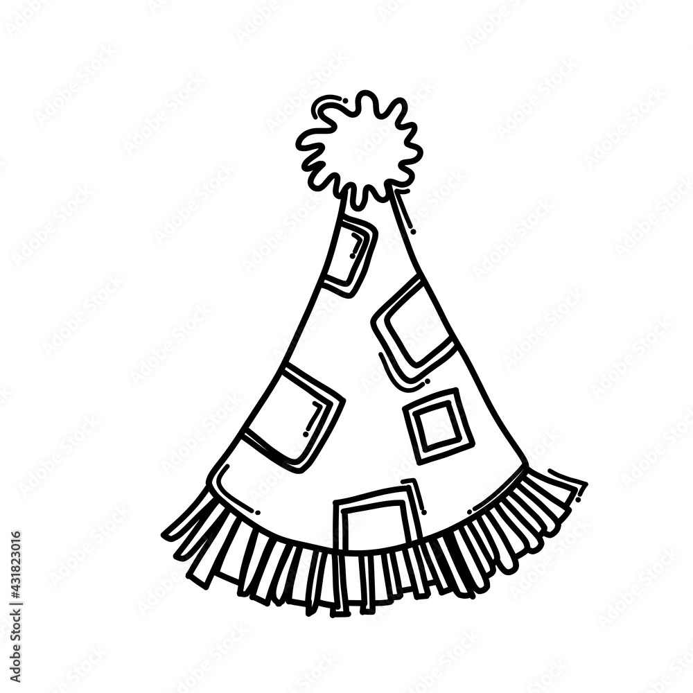 Party hat Doodle vector icon. Drawing sketch illustration hand drawn cartoon line eps10 Party hat Doodle vector icon. Drawing sketch illustration hand drawn cartoon line eps10