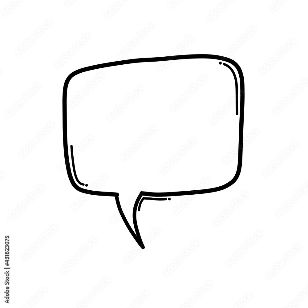 Speech bubble Doodle vector icon. Drawing sketch illustration hand drawn cartoon line eps10 Speech bubble Doodle vector icon. Drawing sketch illustration hand drawn cartoon line eps10