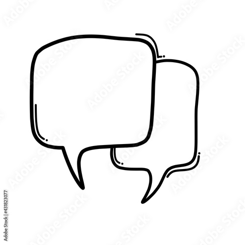 Speech bubble Doodle vector icon. Drawing sketch illustration hand drawn cartoon line eps10