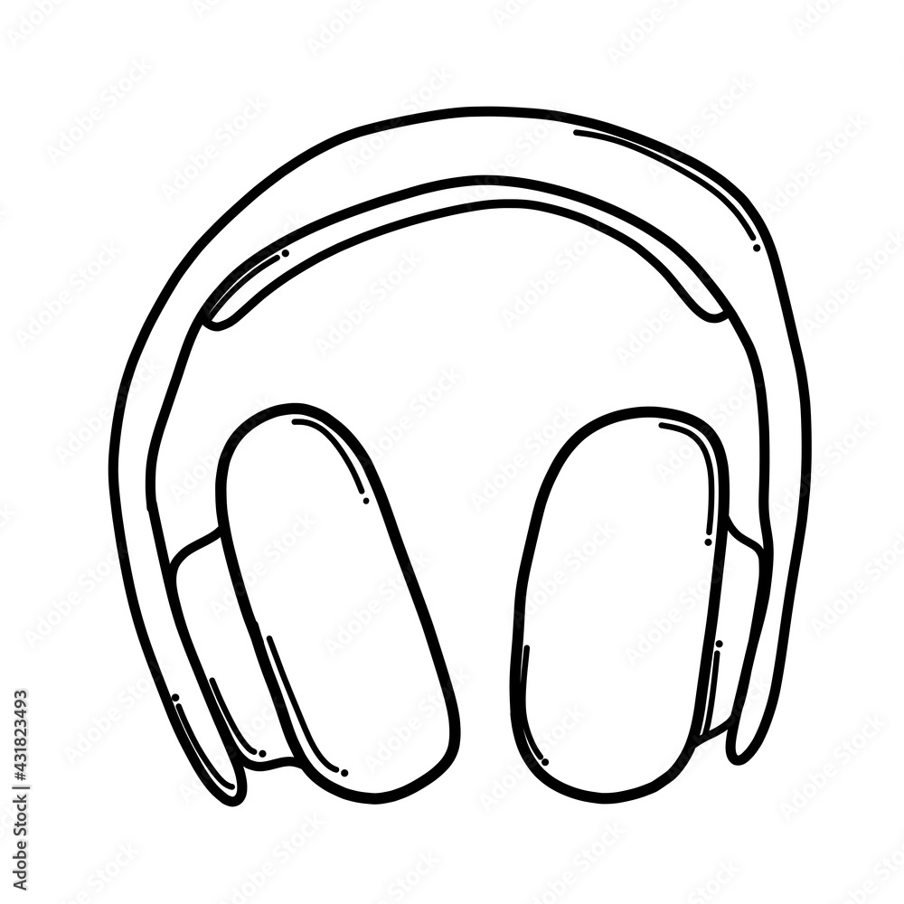 Headphone Doodle vector icon. Drawing sketch illustration hand drawn cartoon line eps10 Headphone Doodle vector icon. Drawing sketch illustration hand drawn cartoon line eps10