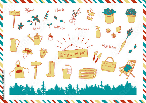 手描き　ガーデニング　素材集