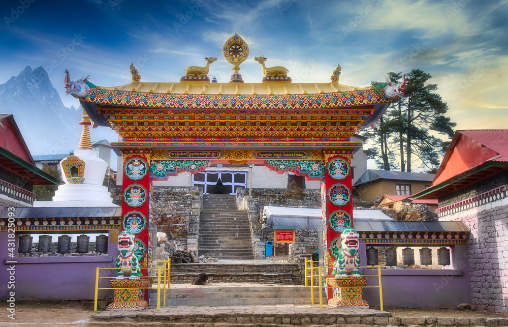 Colourful Tengboche Monastery, Himalayas, Nepal
