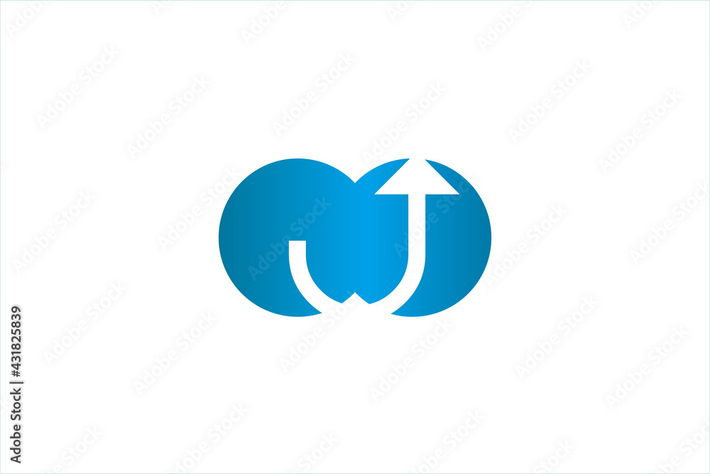 illustration letter u arrow illustration letter u arrow