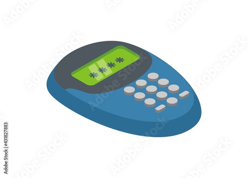 Internet banking token. Simple flat illustration in isometric view. photo