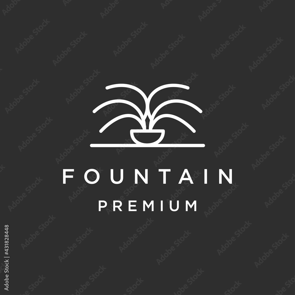modern fountain logo design on black background