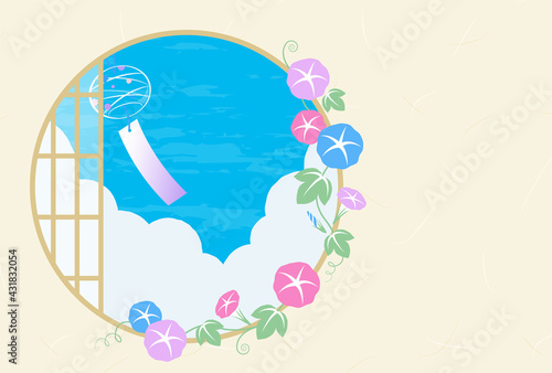 vector background with morning glories for banners, cards, flyers, social media wallpapers, etc.