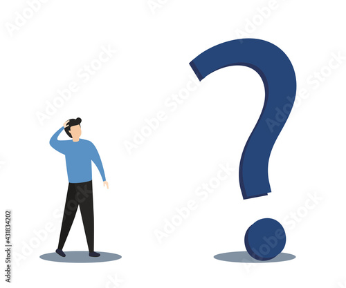 Businessman with question mark sign.