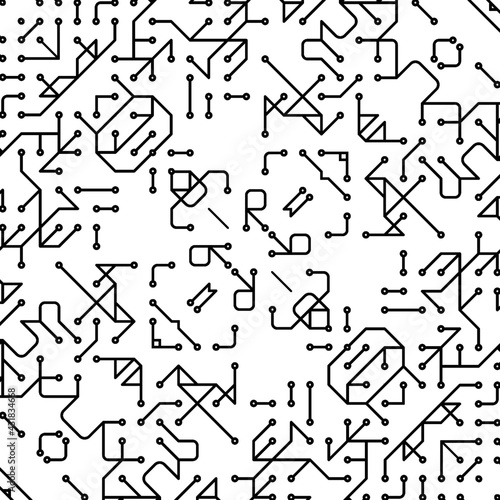 seamless pattern of connection of wires and joints with arrow