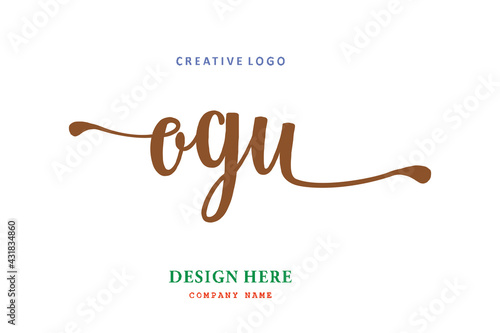 OGU lettering logo is simple, easy to understand and authoritative photo