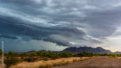 Shelf Cloud over Desert Mountains