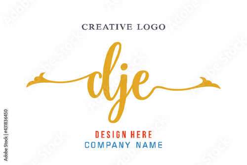 DJE lettering logo is simple, easy to understand and authoritative photo