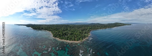 defCaribbean Coast of Limon in Costa Rica -aerial views of Cocles, Punta Uva, Playa Chiquita and Puerto Viejo ault