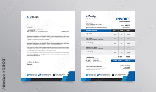 Professional corporate business stationery pack letterhead and invoice