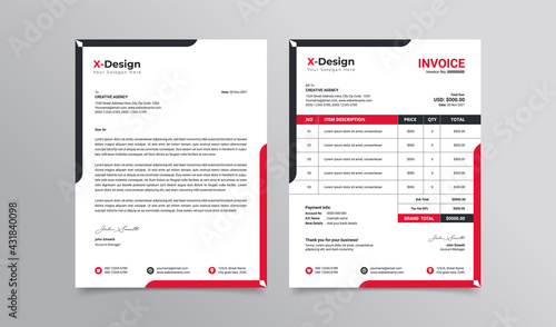 Corporate business letterhead and invoice template Business branding identity design template
