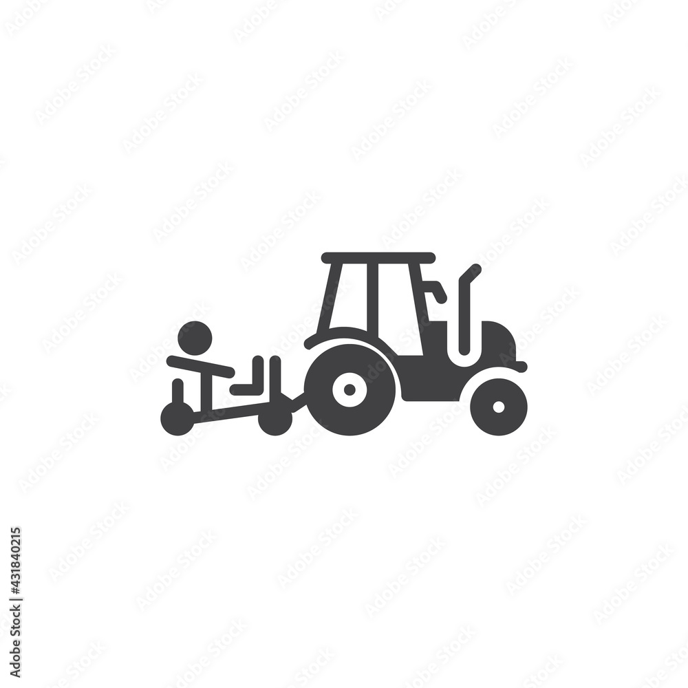 Fototapeta premium Farm tractor vector icon