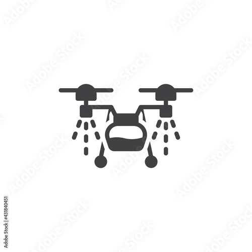 Agricultural spraying drone vector icon