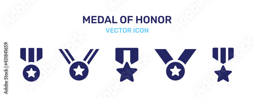 Medal of honor icon symbol of championship collection. Vector illustration