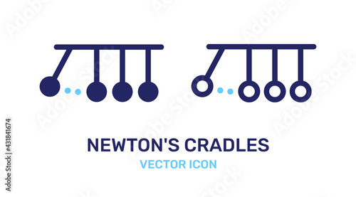 Newton's cradle icon vector illustration.