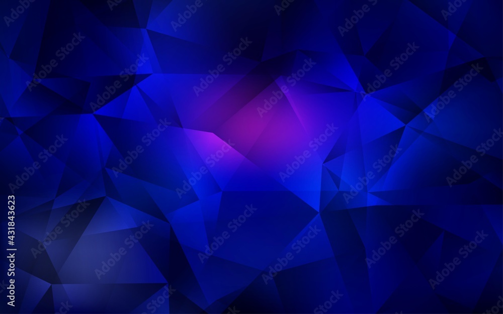 Dark Pink, Blue vector abstract polygonal template.