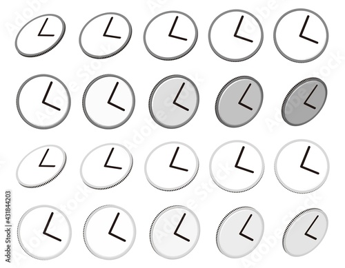 時計01_02（いろんな向きの時計セット）