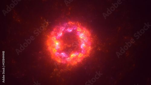 3D rendering abstract multicolor fractal light background