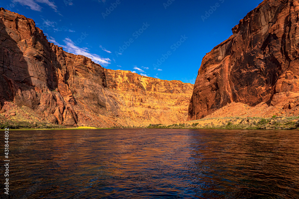 The Colorado River runs through the canyon