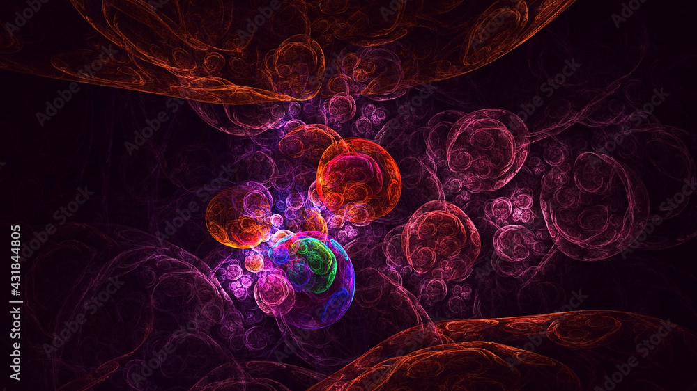 3D rendering abstract multicolor fractal light background 3D rendering abstract multicolor fractal light background
