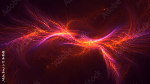 3D rendering abstract multicolor fractal light background