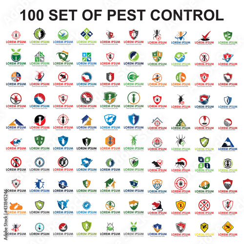 set of pest control logo , set of insecticide vector